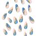 Nail art pieces wearable nail pieces blue marble pattern smudged nail pieces ins wearable false nails nail art patches 1 count (Pack of 1) - Buy Online on GoSupps.com
