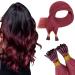 Runature i tip extensions real hair 1g castle pre bonded hair extension real hair invisible burg i tip hair exteniosns real hair smooth 25g 25 strands color #burg 55cm itip #castle
