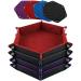 SIQUK 4 Pieces Dice Tray Set Foldable Dice Trays Hexagon Dice Rolling Tray PU Leather Dice Holder for Dice Games Like RPG, DND and Other Table Games (Red, Black, Blue and Violet)