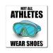 Vintage Not All Athletes Wear Shoes Inspiring Swimmer Saying Retro Swimming Teams Motivational Athletics Quotes Magnets 3" 3"
