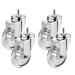 Threaded Shaft Swivel Castors Ball Castors Set of 4 75mm Furniture Swivel castors with M8 x 15 M10 x 15 grub Screws and Ball Bearings Transparent Rubber Transport castors Single Load 40kg .(M10*1 4 Swivel M10*15mm