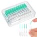 220 Pieces Interdental Brushes Silicone Dental Brushes Green Tooth Floss Picks for Braces Oral Cleaning