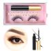 Magnetic Eyelashes Kit Natural Look Premium Short Fake Lashes Glueless Cat Eye False Eyelashes Reusable 3D Faux Mink Lash with Magnetic Eyeliner Stylish