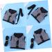 Minkissy 3pcs Bunny Vest Dress for Small Animals | Guinea Pig & Hedgehog Clothes | Soft Ferrope Harness & Lead Vest | Gray & Black - Buy Online on GoSupps.com