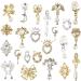 Weilusi 48pcs Gold Silver Nail Art Crystal Charms Zircon Metal Pendant Gem Jewelry for 3D Nail Design - Buy Online on GoSupps.com