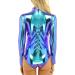 Shop Women's Shiny Ballet Suit | Long-Sleeved Metallic Dancewear & Gymnastics Outfits | Available in Black Blue & White - XXL - Buy Online on GoSupps.com