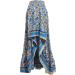 Sanahy Women Boho Floral Print High Low Maxi Dress with Side Split Ruffle Hem - Blue - Buy Online on GoSupps.com