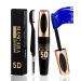 Blue Waterproof Mascara for Eyelashes 5D Silk Fiber Mascara with Folding Eyelash Comb Brush Liquid Colored Mascara Lash Extensions Volumizing and Thick Smudge-proof Long Lasting Party Stage Use