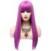 Bestung Light Purple Straight Cosplay Wig 22 Inches Long - Synthetic Full Hair with Bangs for Women - Costume or Daily Wear - 24 Purple - Buy Online on GoSupps.com
