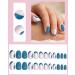 JUSTOTRY 24 Pcs Almond Press-On Nails | Glossy Full Cover Acrylic Fake Nails with French Steelblue Design | Nail Art Kit with Glue - Buy Online on GoSupps.com