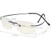 CessBlu Blue Light Blocking Glasses for Men & Women - Titanium Rimless Computer Readers Anti UV Rays Bendable Black 0.0x - Buy Online on GoSupps.com