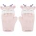 Toddler Kids Puppy Flip Top Gloves | Knitted Half Finger | 3-8 Yrs | Elk/Pink - Buy Online on GoSupps.com
