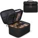 Makeup Bag BAGSMART Travel Cosmetic Case Double Layer Makeup Organizer Bag with Adjustable Dividers Water-resistant Leather Cosmetic Case for Travel Makeup Skin Care Cosmetics Tools Brushes Black Black Small - Buy Online on GoSupps.com