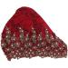 Buy Vintage Embroidered Floral Lace Muslim Turban Caps - Red Wine Stretch Head Wraps for Women | International Shipping - Buy Online on GoSupps.com