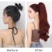 PORSMEER 26 Natural Straight Wavy Drawstring Ponytail Extension in Copper Red - Synthetic Hairpiece for Women & Girls - Buy Online on GoSupps.com