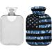 Naanle Vintage Camouflage American Flag Hot Water Bottle - 1L Transparent Heating Pad for Bed Hand & Feet Warmer | Pain Relief & Cold Therapy - Buy Online on GoSupps.com
