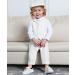 Mint Green Baby Boy Romper Suit | Infant Gentleman Jumpsuit with Bow Tie Waistcoat | 12-18 Months | Ivory - Buy Online on GoSupps.com