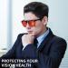 Clip-On Blue Light Blocking Glasses - Reduce Eye Strain Improve Sleep | Flip-Up TS103 Orange - Buy Online on GoSupps.com