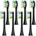 Ayaitee replacement brushes compatible with Philips Sonicare ProtectiveClean 4500 4300 3100 W-bristles medium brush heads for precise cleaning 8 pieces of plug-in brushes black