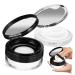 Healvian Healvian 20g Elastic Mesh Flip-Top Black Loose Powder Box + 3g Thin Silver Powder Puff Beauty Products Powder Container with Puff Sample Jars Bottle Sponge