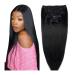 Hair Toppers for Women 14-26 Inch Clip in Human Hair Extensions Full Head 8 Pieces 18 Clips Natural Black Double Weft Brazilian Real Remy Hair Extensions Thick Straight Silky Messy Hair Bun Hairpiece( 18inches 120G-1set