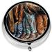 Buy Cowboy Black Hat Western Boots Mini Round Pill Box - Travel Pill Organizer | 3 Compartment Medicine Case for Home & Office - Buy Online on GoSupps.com