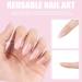 LADYING 24 pcs Moonlight Glitter Gel False Nails Short Glossy Pink Almond Press on Nails French Tip Pattern Reusable Fake Nails Short with Nail Glue UV Oval Stick on Nails for Women 1 count (Pack of 1) gel&glitter pink2 - Buy Online on GoSupps.com