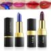 Yeweian 2 Pcs Magic Black Blue Lipstick Set  Shimmer Color Changing Lipstick(Blue Changed into Pink Black Change into Brick Red)  Natural Moisturizing Lip Balm Labiales Magicos Long Lasting Nutritious Lazy Lipstick For W...