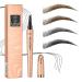 3D Waterproof Microblading Eyebrow Pen Natural Brows Eyebrow Pencil with 4 Fork Tip Magical Liquid Eyebrow for Makeup Beginners (Black)