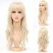 BESUTNG 80s 90s Blonde Mullet Wigs Pixie Cut Wigs with Bangs for Women Blond Wolf Wig Wavy Long Synthetic Split Wigs with Fringe Mullet Wig for Women at Party and Cosplay 22 inch Long Blonde #88