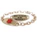 Medical Alert Bracelet for Women Custom Engraved Medic ID Rose Gold Tone Steel 6mm O-Link Chain Red Free ID Card | Made in USA Red & Rose: Wrist Size - 5.25in / 13.3cm