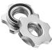 Imikeya 2 piece screw cap for dumbbell bars standard barbell spinlock non -slip star closures for dumbbells weight lifting 25mm diameter silver