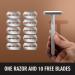 Buy Copper Double Edge Safety Razor | 10 Blades Long Handle Sensitive Skin - International Shipping Available - Buy Online on GoSupps.com