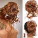 FDEETY Messy Bun Hair Piece Rubber Band Wavy Curly Hair Chignon in Hairpieces Tousled Updo Hair Bun Synthetic Hair Ponytail for Women Girls (Brilliant Brown) - Buy Online on GoSupps.com