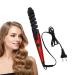 Curling Iron Wand - Portable Hair Curler | Hair Straightener and Curler 2 in 1 Portable Automatic Hair Curler Wand for Long Short Hair Red US
