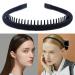 Lapohi 3PCS Women's Fashion Headbands - Non-Slip Hair Band with Teeth for Curly Hair - Comfortable Hair Hoop in Black, Silver, and Brown - Buy Online on GoSupps.com