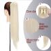 Premium 22 Bleached Blonde Ponytail Extension - Clip-in Micro-Wavy Hair Braid Heat-Resistant Realistic Look - International Shipping Available - Buy Online on GoSupps.com