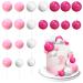 Ball Cake Topper Pink Cake Decoration with Hot Pink Whtie ball cake toppers for Girl Women Birthday Party Baby Shower Celebration Party Boho Party Supplies (Style 3)