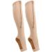 Keenso compression stockings zipper midi sock thin compression stockings for women and men knees knees high open toe firm support graded varicose veins