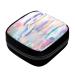 GIAPB Period Bag Sanitary Napkin Storage Bag Pad Holder for Period Makeup Pouch Art Colorful Feahter Color1216