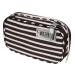 Vaultz Locking Medicine Bag - 5.7 x 2.2 x 9.25 Inch Travel Medication Bag with Cooling Pockets for Diabetics Black & White Stripe