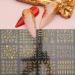Gold Nail Stickers for Acrylic Nails, 3D Metallic Nail Art Stickers Self Adhesive Nail Decals Golden Flowers Leaves Lines Nail Art Supplies Floral Nail Stickers for Women Girls Kids, 12 Styles 385-396gold