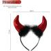 Lizzy 2x Devil Headband With Fur | Halloween Head Hair Headbopper Hat Adult kids Mens Womens Fancy Dress Devil Angel Costume Accessory Cosplay Dark Night Party - Buy Online on GoSupps.com