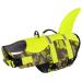 Queenmore life jacket Dog adjustable dogs life jacket ripstop lifeguard with high buoyancy and durable rescue handle for dogs for small medium dogs (GreenCamo S) S GreenCamo Shark