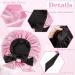 Jumbo Reversible Silk Satin Bonnet for Black Women - Adjustable Extra Large Night Cap for Braids and Curly Hair - Black Pink - Buy Online on GoSupps.com