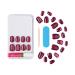 Buy KISS Gel Fantasy Press-On Nails - Red Oval Short Size | Includes Glue Manicure Stick & Mini File - Buy Online on GoSupps.com