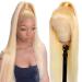 Tunfine 613 Blonde Lace Front Wig Human Hair 180% Density Blonde Human Hair Wig Straight Transparent 13x4 HD Lace frontal Wigs Glueless Wigs For Black Women Human Hair Pre Plucked with Baby Hair 26" 26 inch 613 Blonde 13x4 Lace Front Wigs