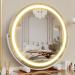 Gvnkvn 20 Vanity Mirror with Lights  LED Makeup Mirror  Large Round Mirror Lighted Makeup Mirror  Smart Touch Control 3 Colors Dimmable Mirror 360 Rotation White Led white-rotation Round 20 rotation