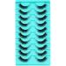 Clear Band Russian Volume Fluffy Strip Lashes - 10 Pairs of Naturally Wispy D Curl False Eyelashes | Htal09 - Buy Online on GoSupps.com
