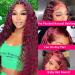 MAXTASK Burgundy Lace Front Human Hair Wig | Pre Plucked 99J Deep Wave HD Lace | Red Colored Wet & Wavy Curly Wig for Black Women - Buy Online on GoSupps.com
